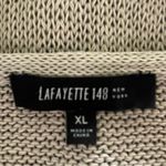 Lafayette 148  Sheer Linen Sweater in Khaki Beige Size XL Photo 4