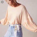 Free People Peach Balloon Sleeve Top Photo 0