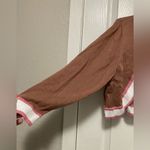 Bob Mackie  Tan & Pink Y2K Cropped 3/4 Sleeve Open Cardigan Sweater Photo 5