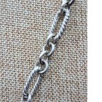 None Silver Tone Toggle Necklace Textured Link Multi Beaded Pendant Dangle Tassel 20" Photo 6