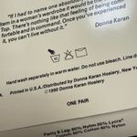 Donna Karan Vintage NOS 90s  black sheer control top pantyhose, size small Photo 5