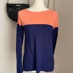 Lilly Pulitzer Debra Sweater True Navy Crazy Daisy Colorblock Wool Blend, Small Photo 0