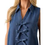 NWT Denim Sleeveless V Neck A Photo 3