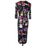 Alice + Olivia Delora Black Midi Dress in Abstract Multi Color Print Size 4 Photo 2