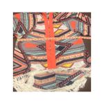 Cato Boho Tribal Southwestern Kimono Cardigan Fringe Hem Large Photo 5