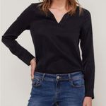 Ro & De  Long sleeve Dressy Shirt  Business Casual Black Top XS Photo 7