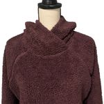 Nike Women's Burgundy Faux Fur Sherpa Pull Over Hoodie Sz S Soft Warm Winter Photo 1