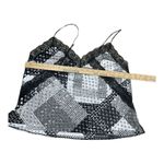 Victoria's Secret  Black Silver Hearts Tank Top Cami Pajama Top Shirt Size XL Photo 5