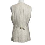 Banana Republic  NWT Cutaway Vest Womens Small Neutral Button Front Linen Blend Photo 4