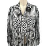Torrid Kimono Duster Cotton Daisies Black White Gingham Plaid Print Plus Size 1X Photo 2