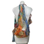 ZARA Women's Multicolor Paisley Sleeveless Ruffles Asymmetric Tank Top Size XL Photo 2