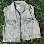 ZARA  Cropped Denim Vest Size Small Photo 0