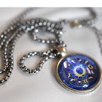 Source Unknown NWOT Blue Royal Lion Zodiac Horoscope Pendant Stainless Steel 22" Chain Necklace Photo 4