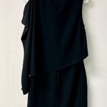 Tom Ford 100% Virgin Wool Asymmetric Shift Mini Dress Black Women's 42 / US 6 Photo 5