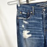 American Eagle  Outfitters Size 8 Jeans Long Distressed High Rise Flare Blue 763 Photo 4