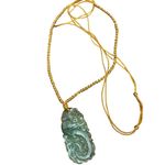 Jade double sided pendant Necklace Carved Amulet Adjustable‎ Unique Jewelry Green Photo 1