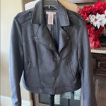 Philosophy Jacket Charcoal Gray Faux Suede Leather Womens Large New Photo 6