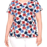 Tommy Hilfiger 🆕 Plus 0X Floral Print Top Shirt Photo 0