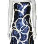 Badgley Mischka  Strapless Sequin Silk Cocktail Dress Size 2 Photo 0