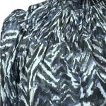 BeachLunchLounge  Delilah High Neck Long Sleeve Smocked Peasant Top Blue Glow Photo 3