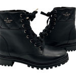 Kate Spade NWT  Billie Black Leather Quilted Moto Combat Boots Womens Size 7 Photo 0