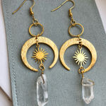 Free People Quartz celestial moon sunburst earrings Photo 0