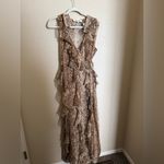 Diane Von Furstenberg  Lacey Python-print Wrap Dress‎ in Brown Silk Sz 8 Photo 3
