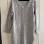 Gap NWT Old Navy Gray V-Neck Fitted Long Sleeve Sweater Dress Size Large Photo 0