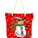 Christmas tote bag!! Nwot! Large capacity! Great for the holidays! Red Photo 0