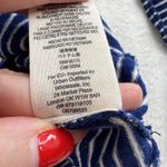 Free People We The S Small Hong Kong Henley Top Navy Striped Raw Hem Boho Beachy Photo 9