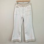 Chico's Chico’s Neutral Two Tone Colorblock Wide Flare Jeans Size 14R Photo 4