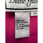 Diane Gilman Vintage 2X Vibrant Parrot & Jungle Sequin Silk Shirt Blouse Photo 4