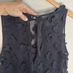 Nic+Zoe Navy Blue Appliqué Dress Textured Sleeveless Brunch Shower Party 3D Photo 3