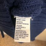 American Eagle  blue knit crochet crew neck sweater Photo 2