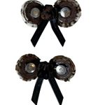 Mink Vintage Animal Print Fur Shoe Clip Charms Set of 2 Brown Photo 1