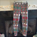 No Boundaries Christmas Gray Multicolor Leggings Santa Reindeer Candy Cane Comfy Loungewear M Photo 9