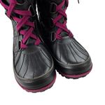 Sorel Tivoli Twist Waterproof Winter Boots with Fur Trim Black Purple Size 7 Photo 5