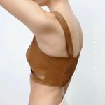 ZARA Tops  Caramel Faux Leather Cut Out Top Photo 1
