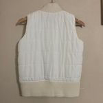 Vintage White Puffer Vest with Ruffle Detail Photo 1