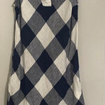 Crown & Ivy 100% Linen Sleeveless Argyle Dress with Pockets Size S Classic Prep Photo 0