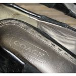 Coach  Trinitie Flower PUMPS Ladies 8 Black Suede Patent High HEELS Pumps EUC Photo 3