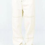 Princess Polly  Copeland Off White Relaxed Fit Straight Leg Jeans 2 Photo 2