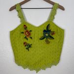 J. Peterman Quito Eyelet Floral Embroidered Corset Top & Skirt Set 2 Pc Sz 12 Green Photo 1