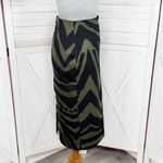 New York & Company Zebra Animal Print Midi Pencil Skirt Green Black Size 0 Photo 2