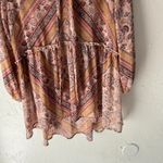 Knox Rose  Women's Size XS Chiffon Boho Peasant‎ Red Flowy Babydoll Top Photo 2