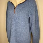 None Sherpa Womens Jacket Pullover Blue 1/4 Zip Sweatshirt Women's Size Small Photo 5