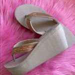 SO Stylish  Beige Flip-Flops with Rhinestone Straps Photo 0