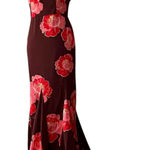 Formal Dress 12 Y2K Long Special Occasion Gown Floral Holiday Party Large Boho Brown Photo 0