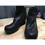 Sorel  NL3364-010 Ankle Boots Women US 8 Black Leather Side Zip Slip-On Round Toe Photo 5