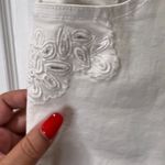 Bob Timberlake White Embroidered Ankle Jeans Floral Cutout Detail Casual Denim-6 Photo 5